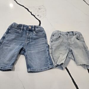 H&M And Cat N Jack Light Blue and Washed Blue Kids Denim Shorts Duo